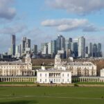 Blick vom 'Royal Observatory' Richtung 'Canary Wharfs'